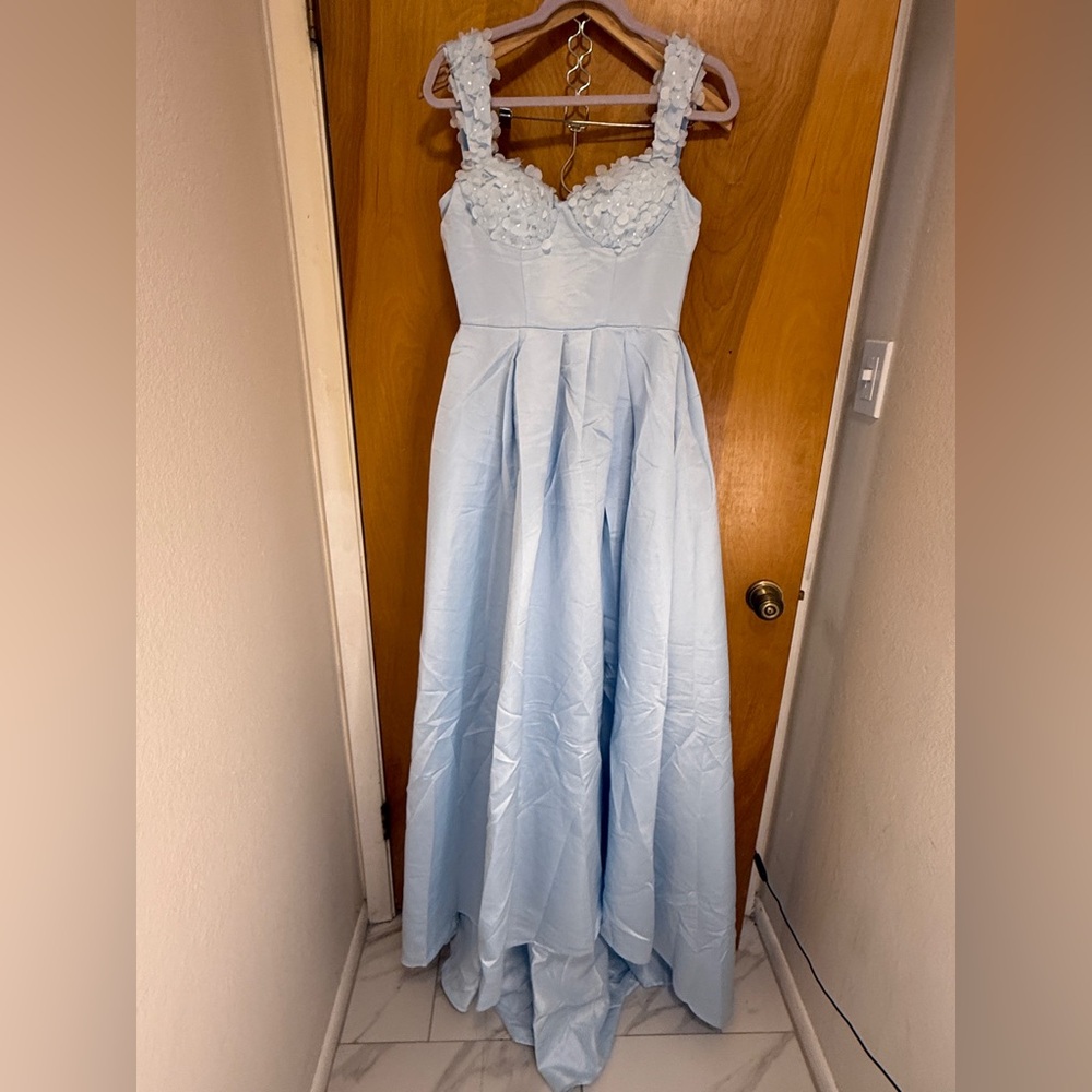 Elegant Light Blue Prom Dress